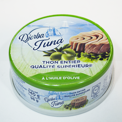 Thon Djerba entier huile d'olive 140g