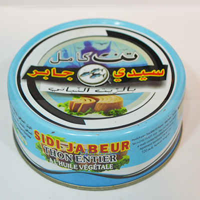 Thon entier Sidi Jabeur huile végétale 160g