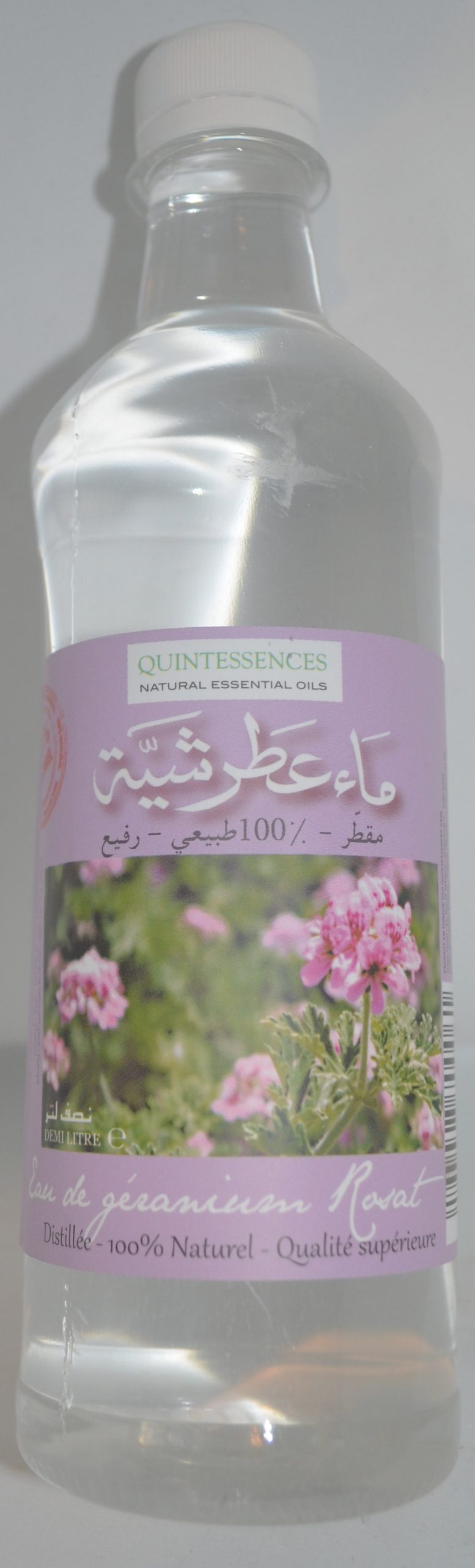 Eau de géranium  rosat 100% naturel - QUINTESSENCES - 50 cl