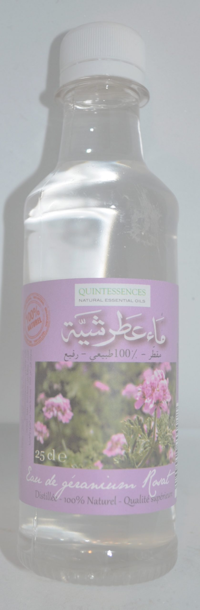 Eau de géranium  rosat 100% naturel - QUINTESSENCES - 25 cl