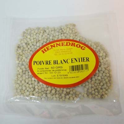 Poivre Blanc entier Hennedrog 50g