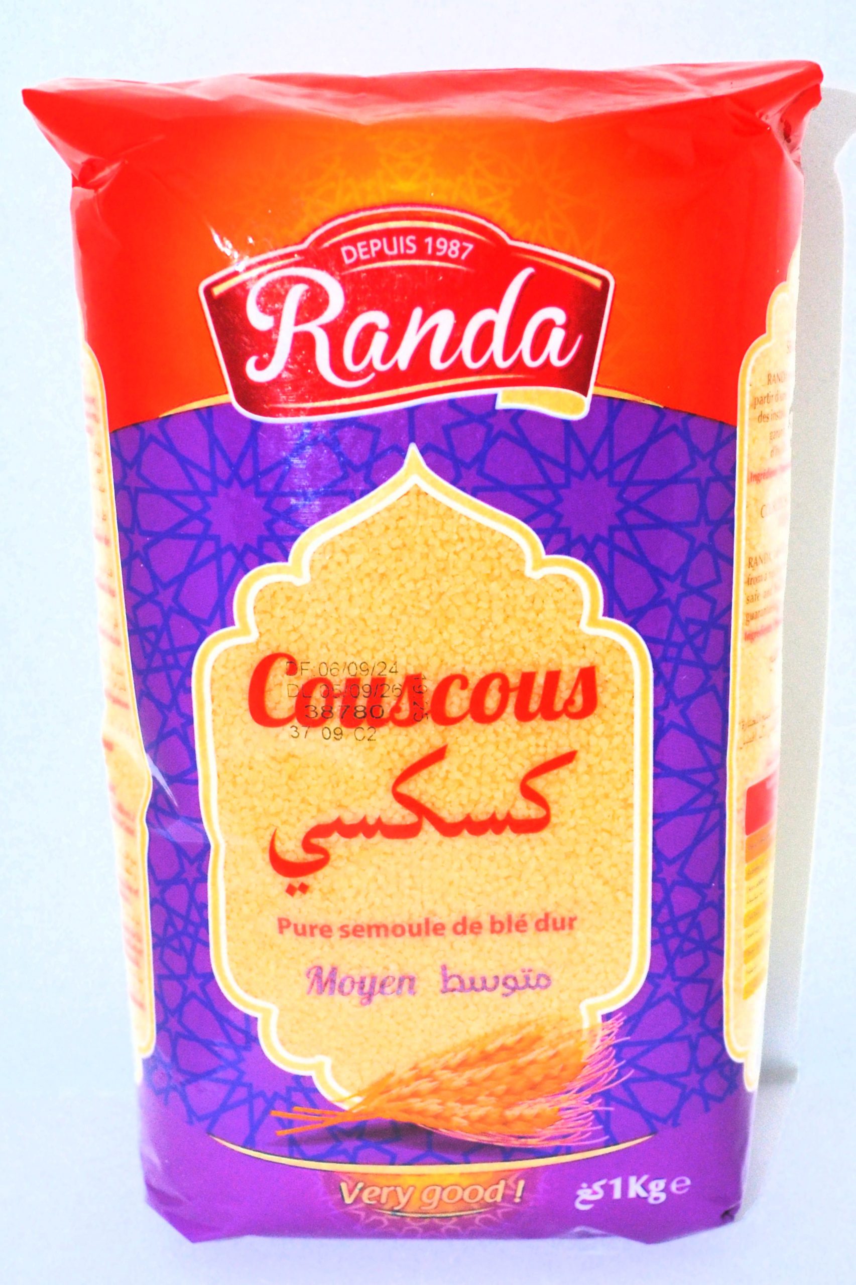 Couscous moyen pure semoule de blé dur - RANDA - 1Kg